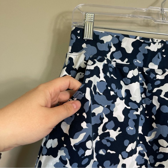 Christopher Banks Knit A Line Skort Size Small Skirt Shorts Blue Printed New - Picture 2 of 8